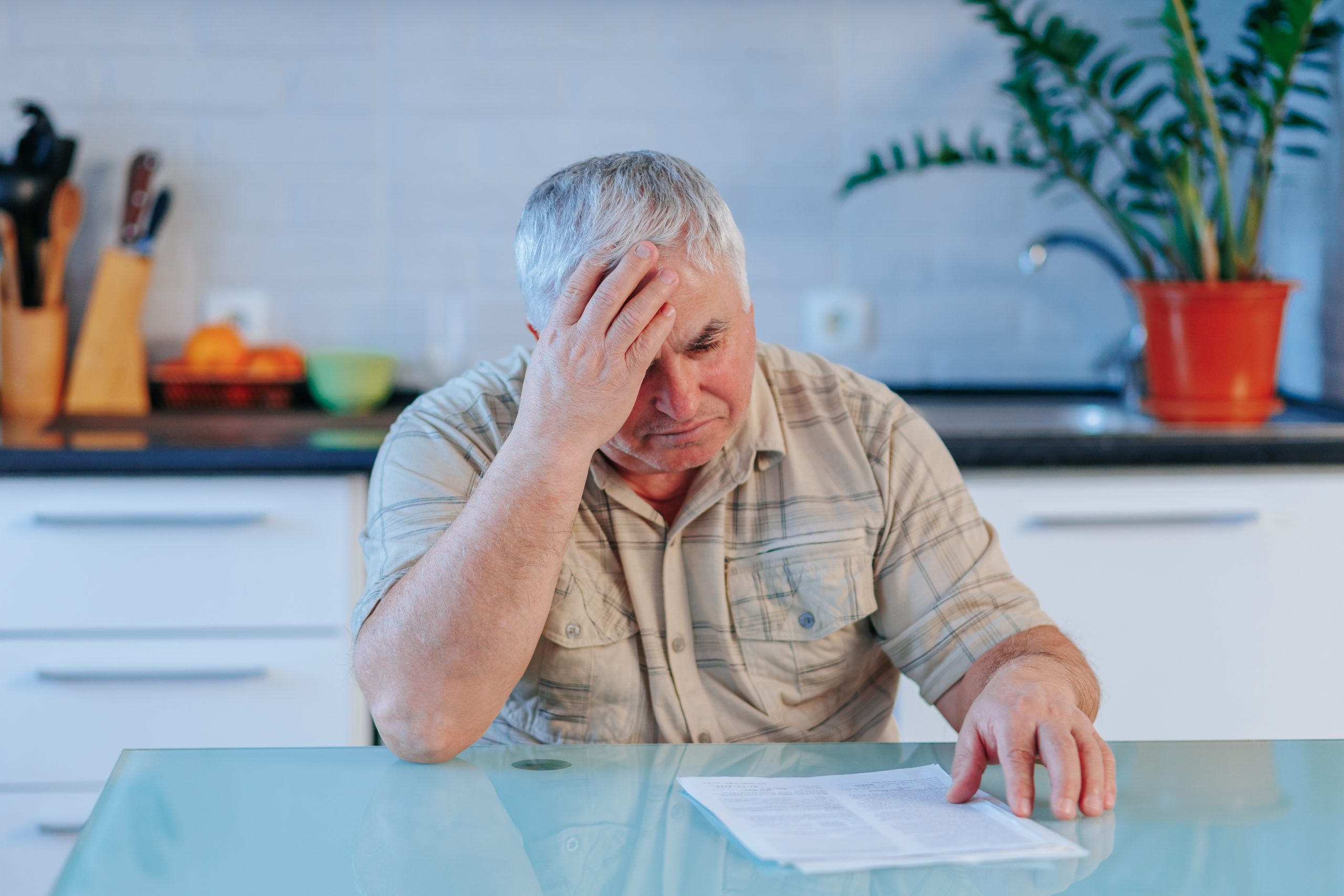 Emotional Turmoil Distressed Mature Man Reacts to Dismissal Letter at Home Section 21 Notices – No Fault Evictions - Astraea Linskills Solicitors Liverpool